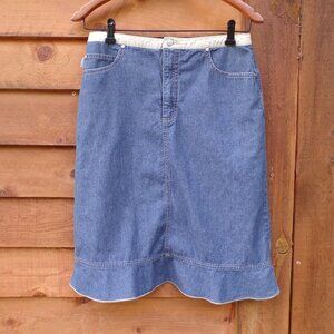 Women's Denim Skirt Esprit J.N.S. Cotton Midi Size 8